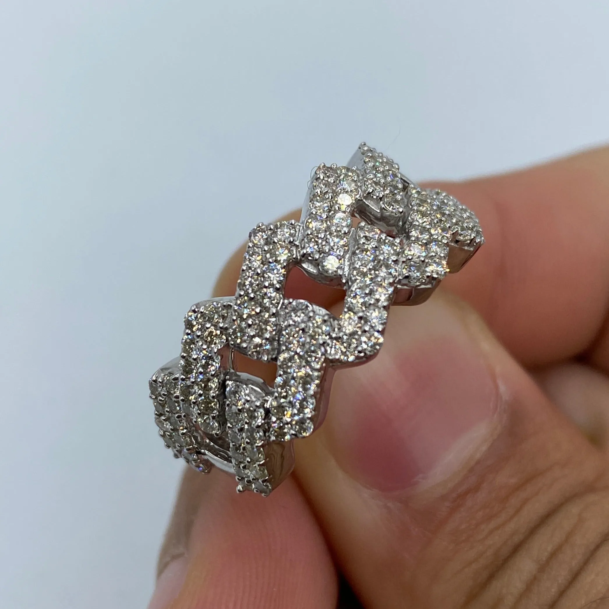 10K Big & Bold Cuban Link Diamond Ring