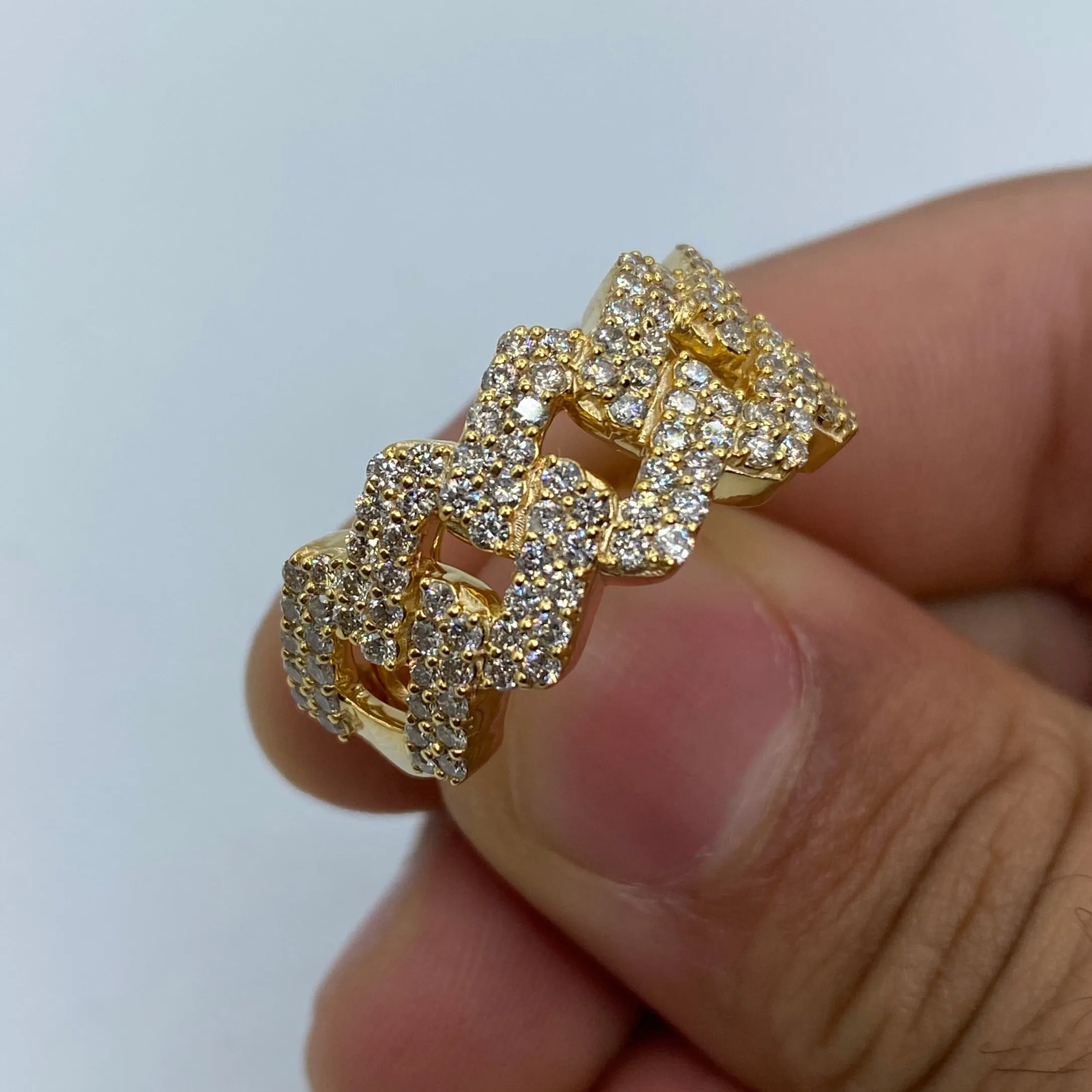 10K Big & Bold Cuban Link Diamond Ring