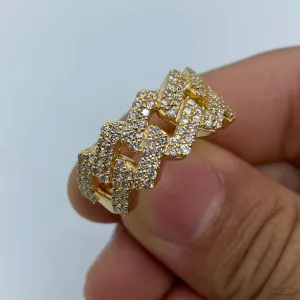10K Big & Bold Cuban Link Diamond Ring