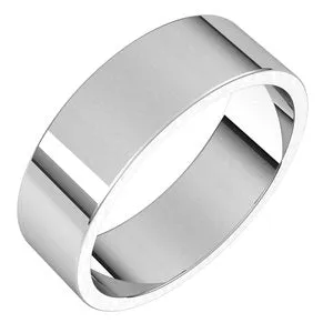 10K White 6 mm Flat Band Size 7