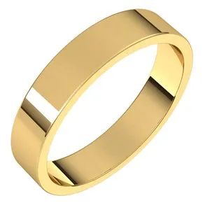 10K Yellow 4 mm Flat Band Size 11