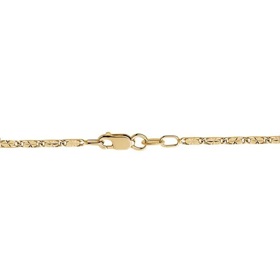10K Yellow Gold (1.5mm) Star Chain Bracelet 7.5"