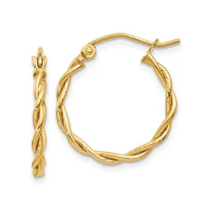10K Yellow Gold (2.25mm) Twisted Hoop Earrings