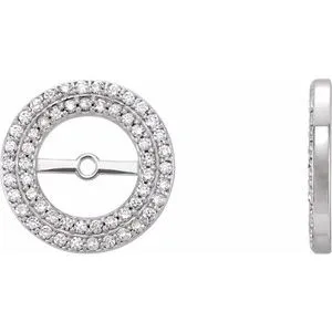 14K White 1/4 CTW Diamond Earring Jackets