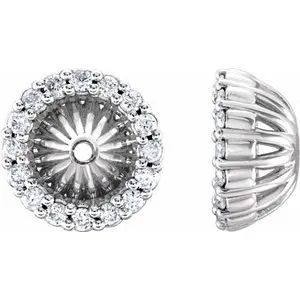 14K White 1/6 CTW Diamond Earring Jackets with 4.6 mm ID