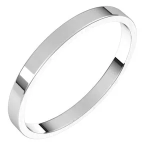 14K White 2 mm Flat Ultra-Light Band Size 5.5