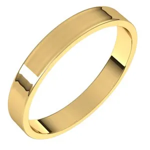 14K Yellow 3 mm Flat Ultra-Light Band Size 7.5