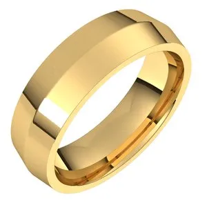 14K Yellow 6 mm Knife Edge Comfort Fit Band Size 8