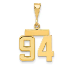 14k yellow gold small polished number 94 charm