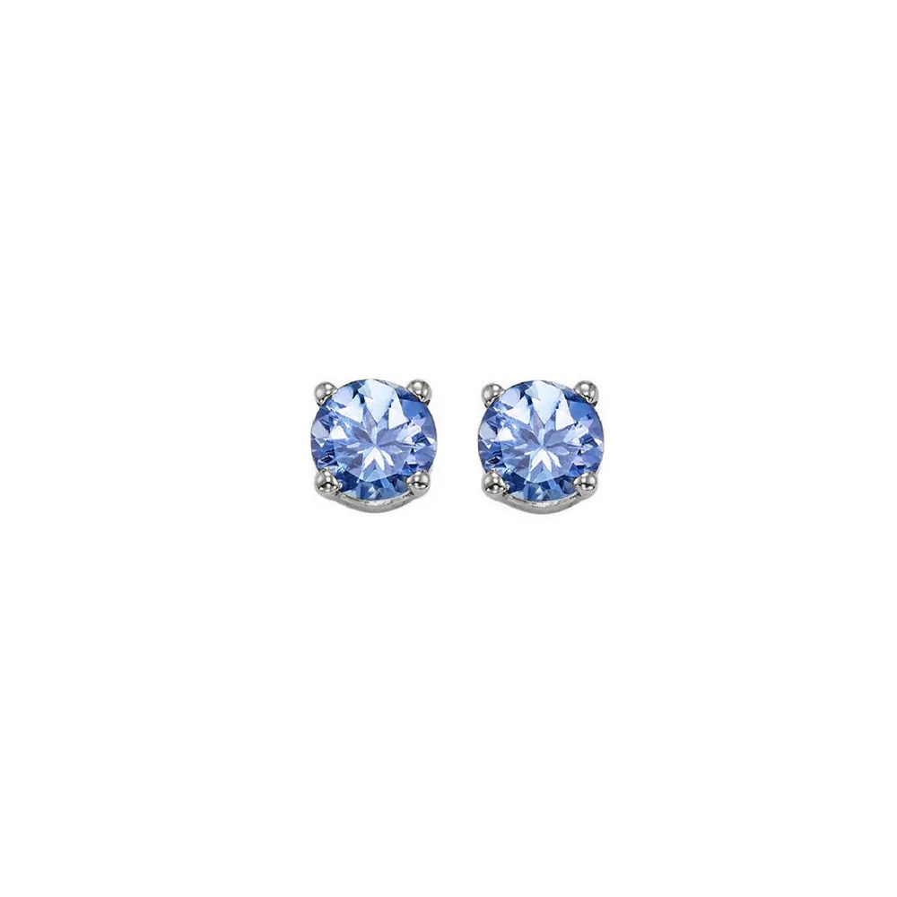 14KT White Gold Classic Book Color Stud Earrings