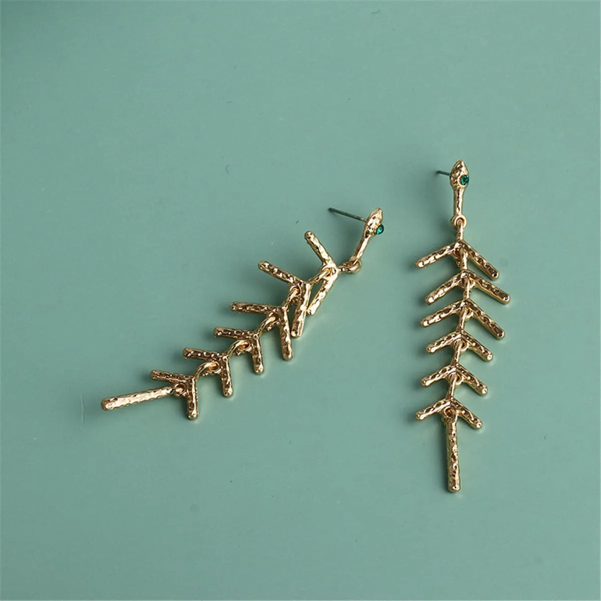 18K Gold-Plated Salix Leaf Drop Earrings