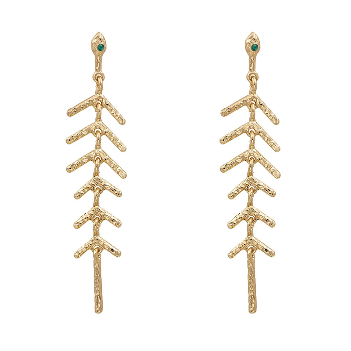 18K Gold-Plated Salix Leaf Drop Earrings