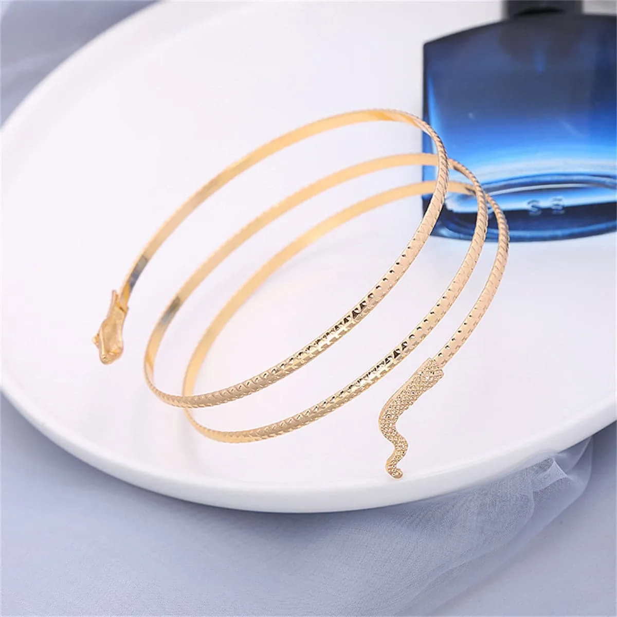 18K Gold-Plated Serpent Arm Cuff