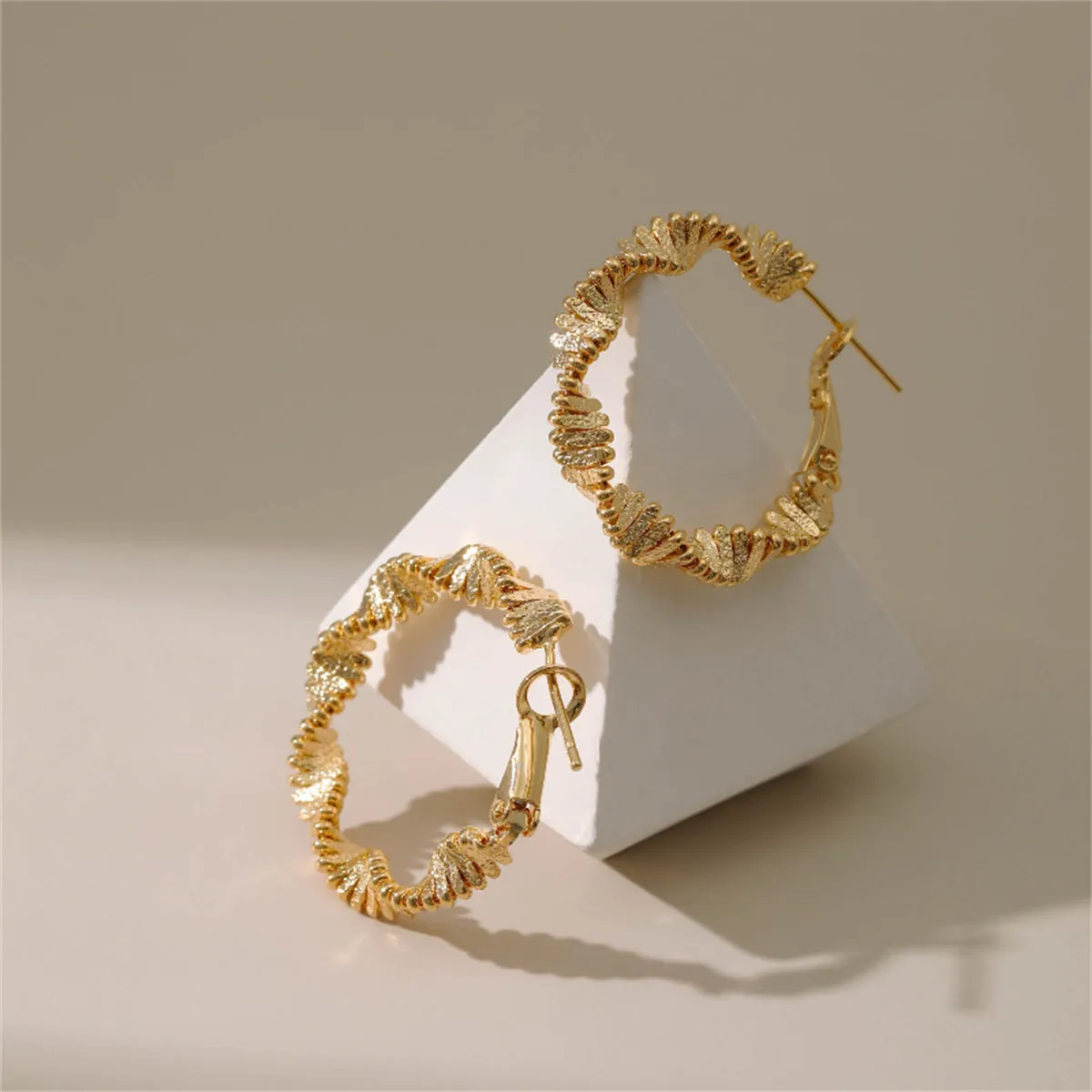 18K Gold-Plated Twisted Hoop Earrings