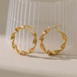 18K Gold-Plated Twisted Hoop Earrings