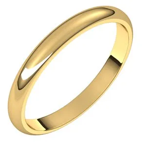 18K Yellow 2.5 mm Half Round Band Size 6