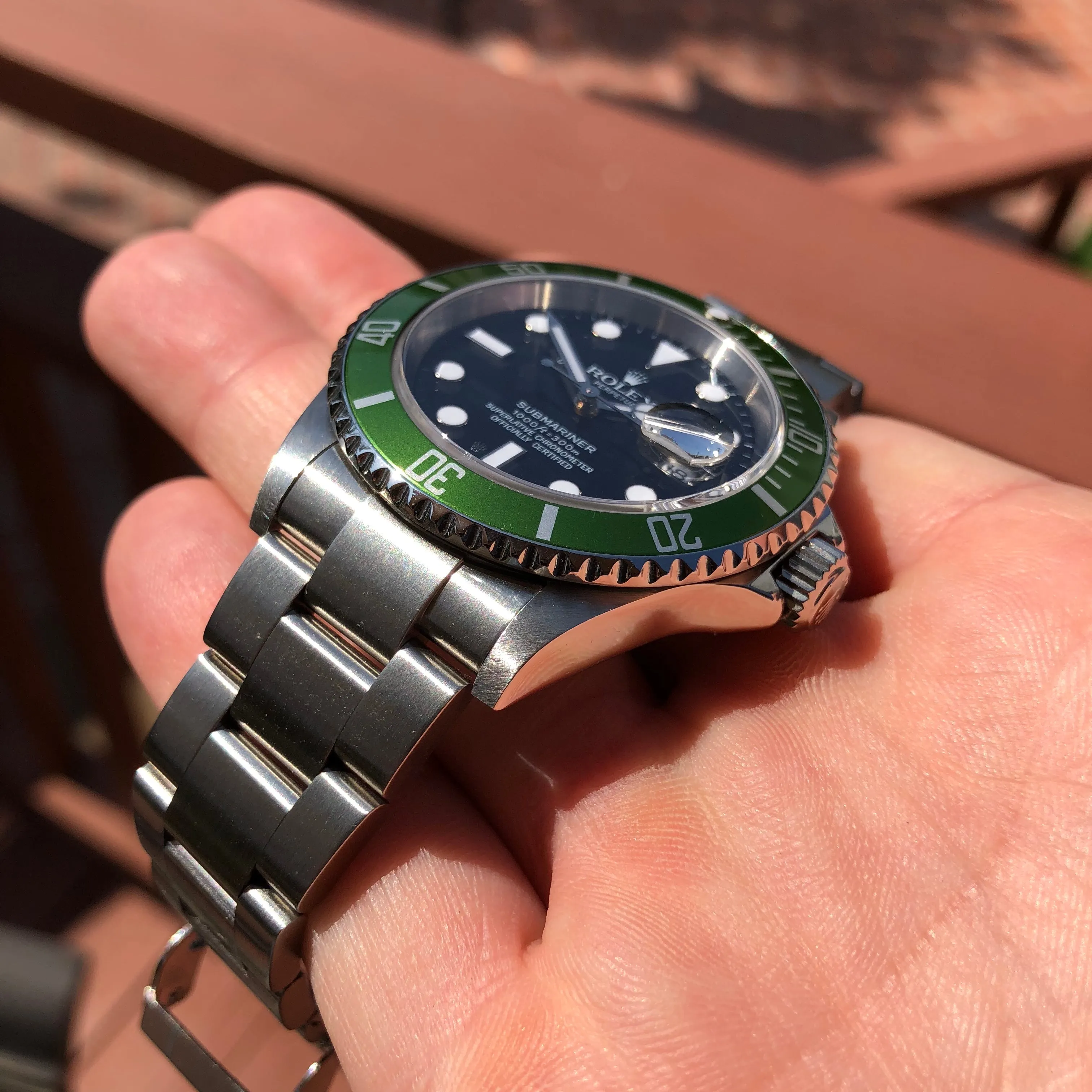 2007 Rolex Submariner 16610V 50th Anniversary Green Kermit Z Serial Wristwatch Box Papers