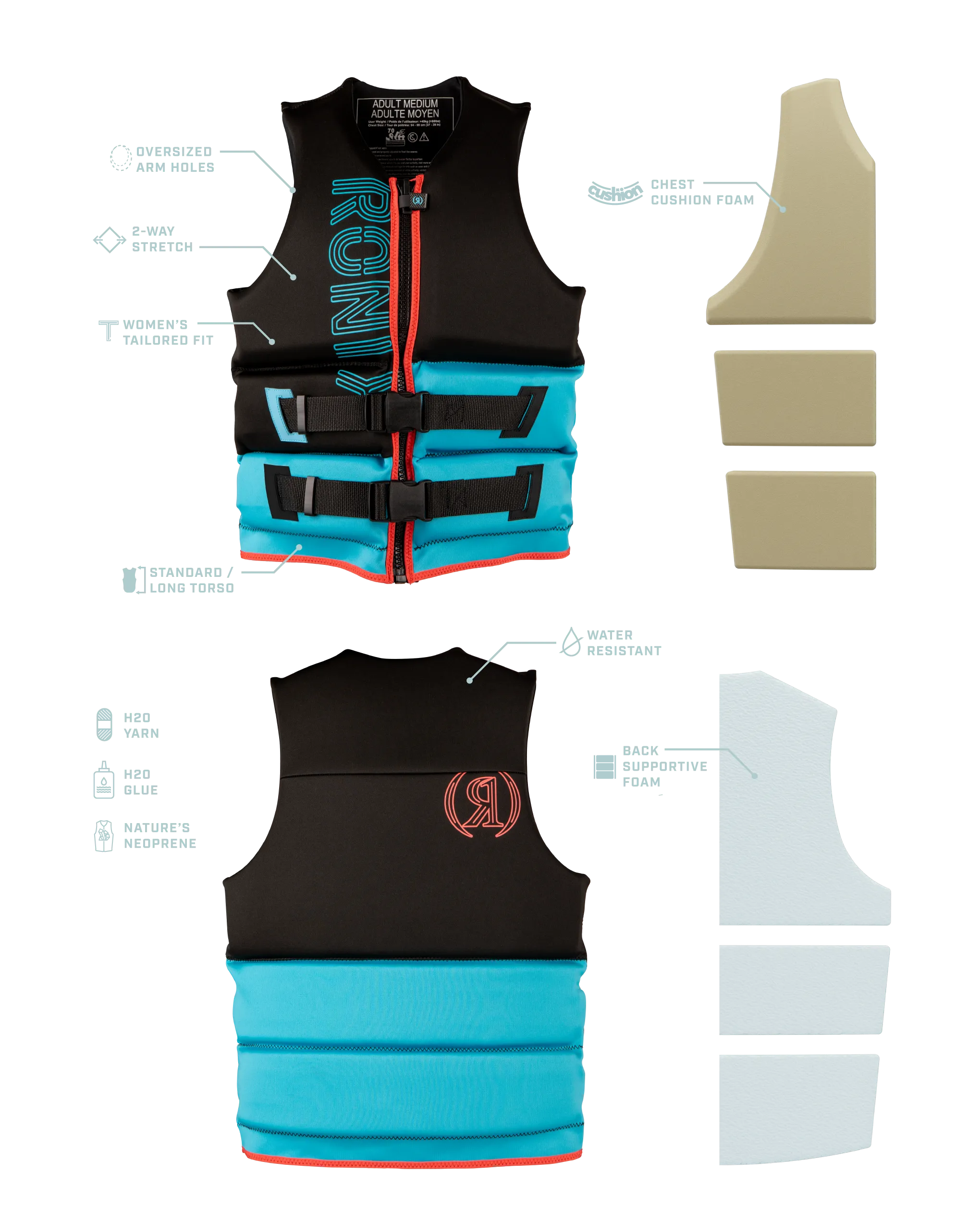 2025 Ronix Cloud Break Yes CGA Life Vest (Women's)