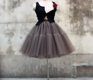 5 Layer Midi Tutu Tulle Skirt Vintage Skirts Womens Lolita Petticoat