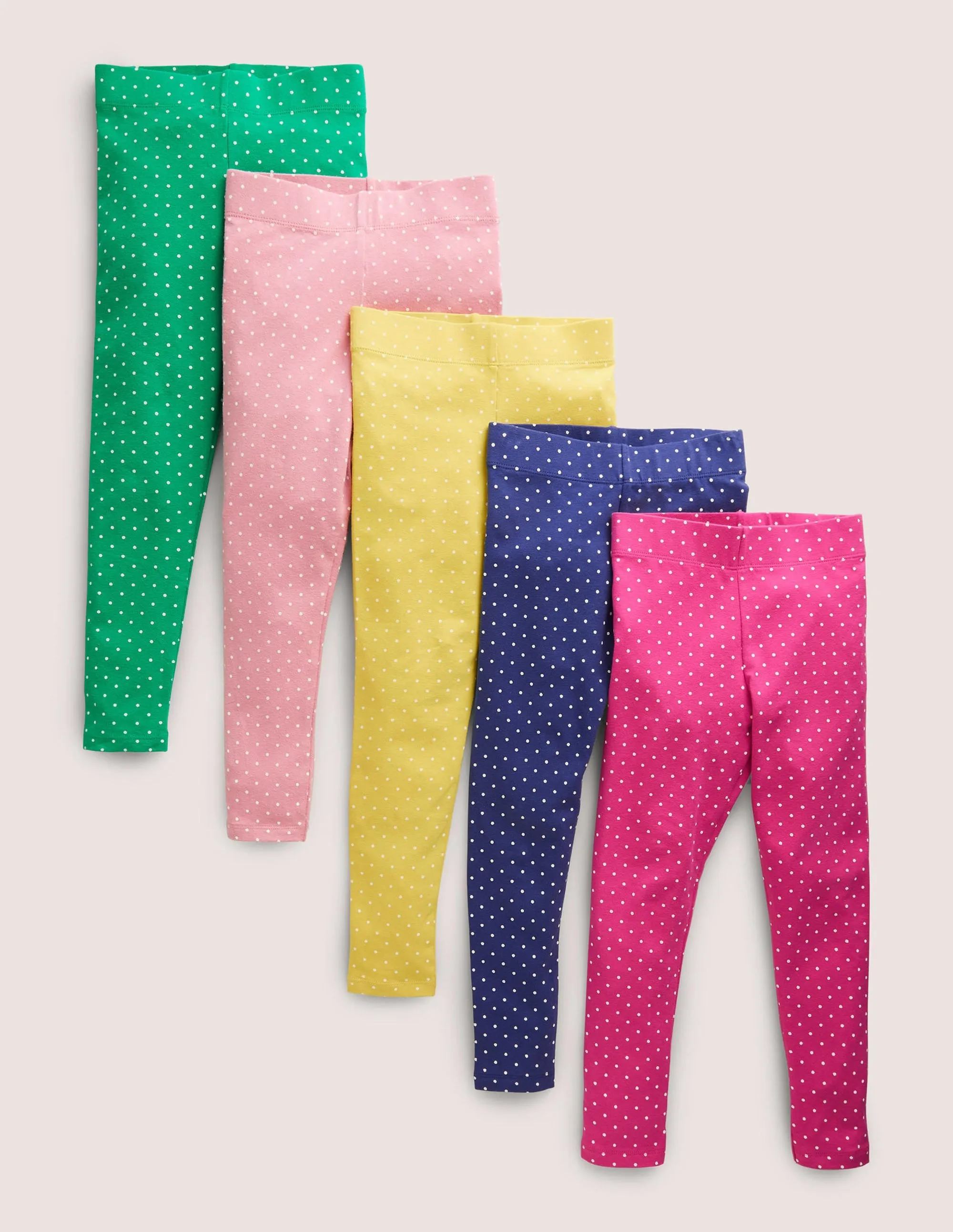 5-Pack Multi-Coloured Polka Dot Leggings-Spot Multi