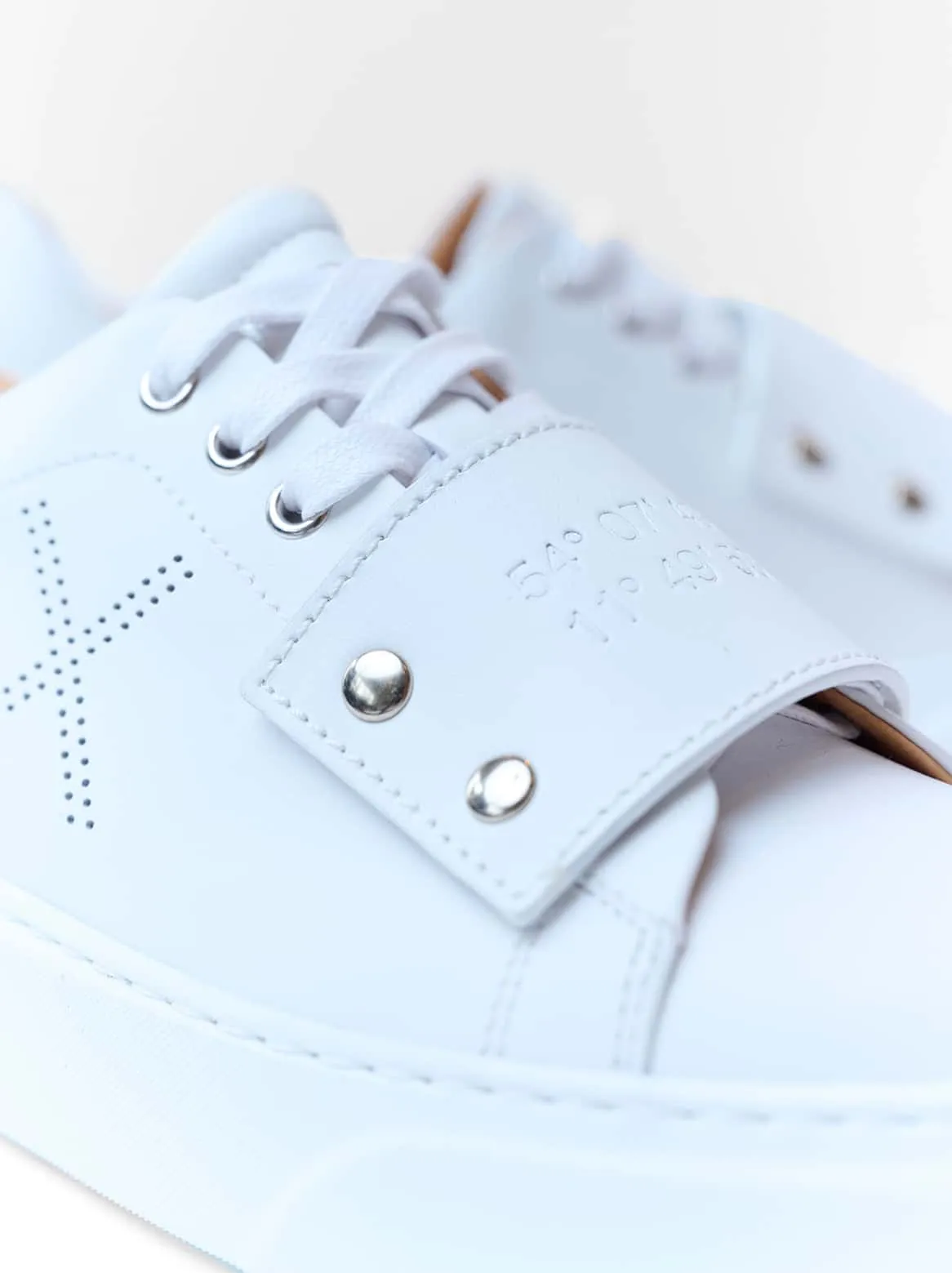 Adelina Leather Tags White