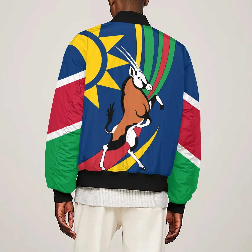 African Fish Eagle Namibia Sleeve Zip Bomber Jacket Gemsbok Supporters Style TS04