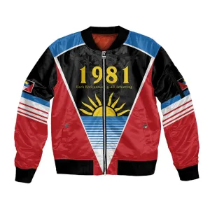 Afro-Antiguans and Barbudans 1981 Sleeve Zip Bomber Jacket Each Endeavouring All Achieving LT9