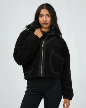All About Eve Ava Teddy Jacket - Black