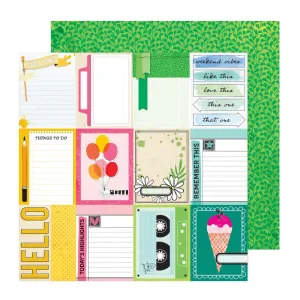 American Crafts [Vicki Boutin] 12x12 Papers - Bold & Bright - 3x4 tags