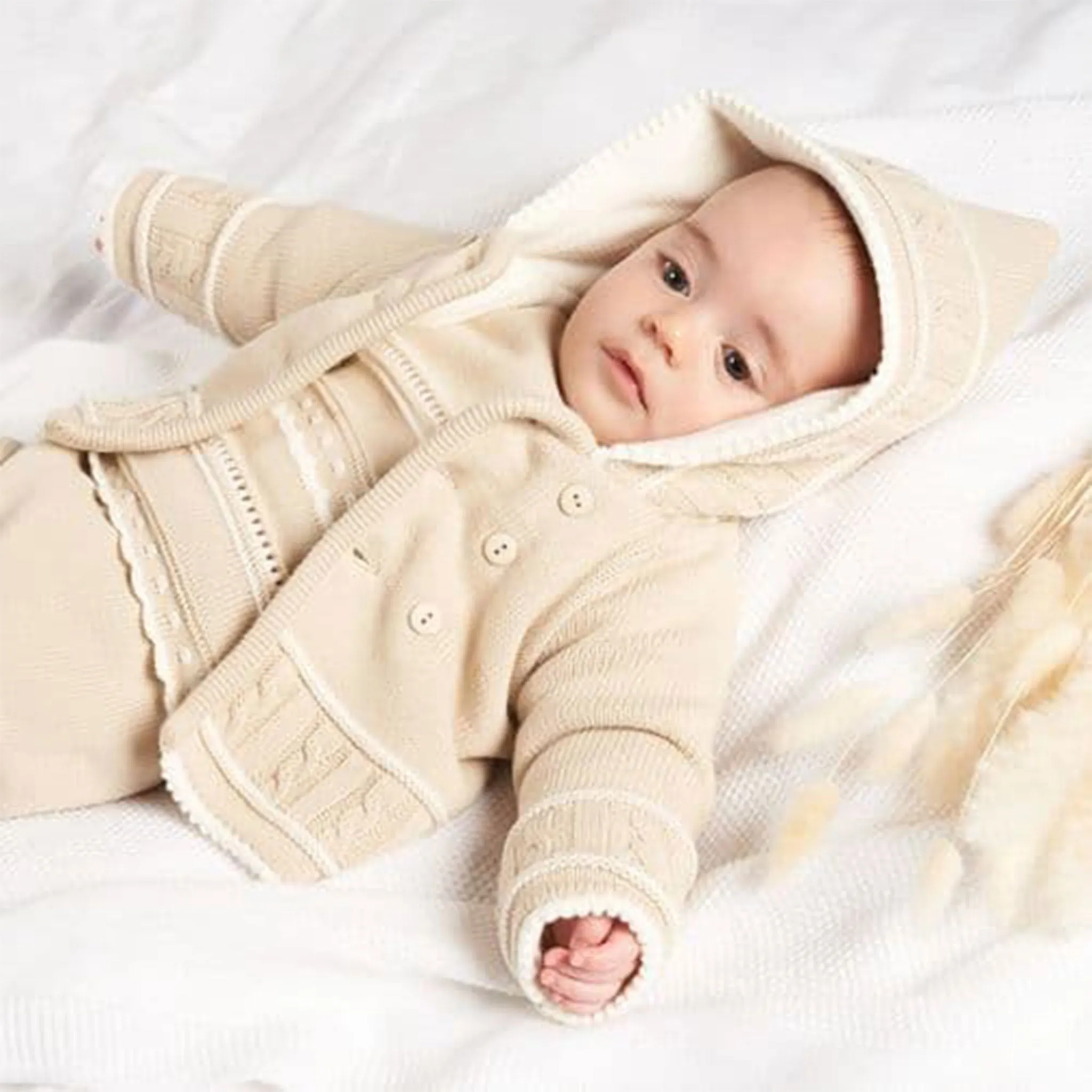 Baby Knitted Jacket - Beige
