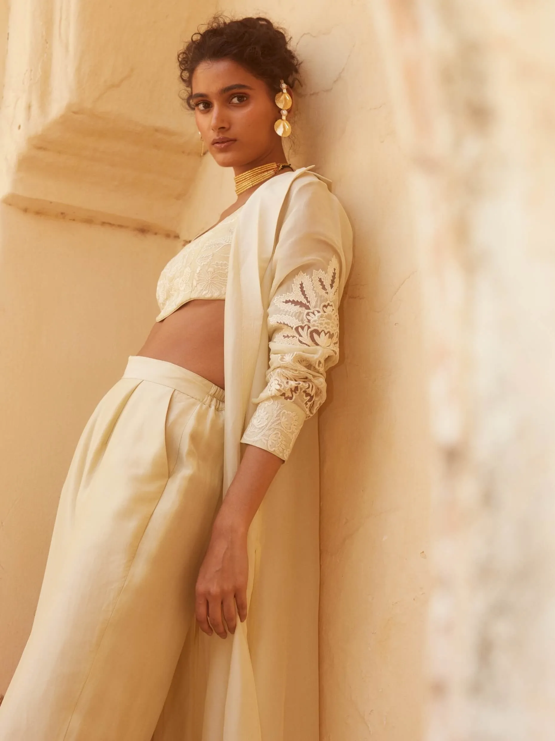 Barely there pink jacket and trouser set