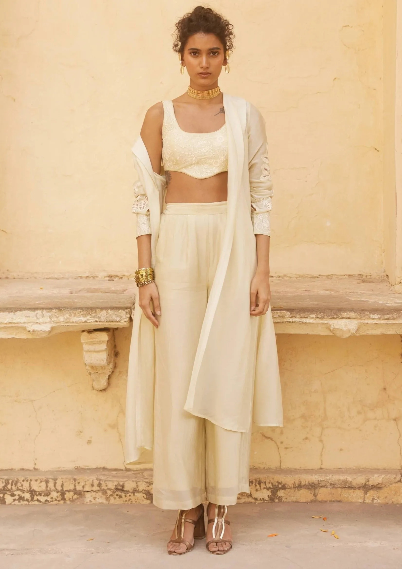 Barely there pink jacket and trouser set