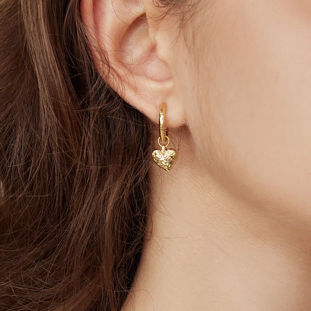 Baroque Pearl Heart Huggie Ear Jackets