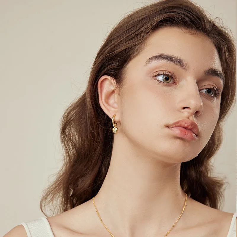 Baroque Pearl Heart Huggie Ear Jackets