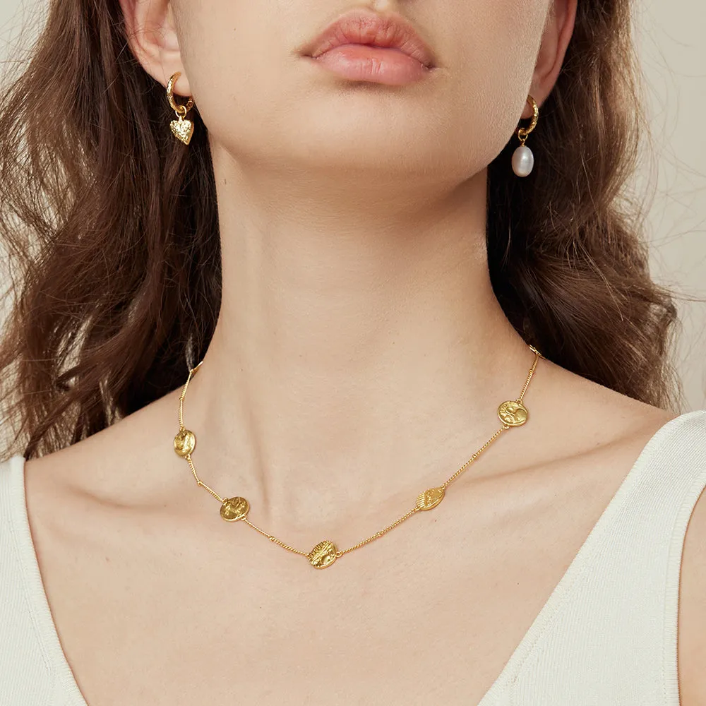 Baroque Pearl Heart Huggie Ear Jackets