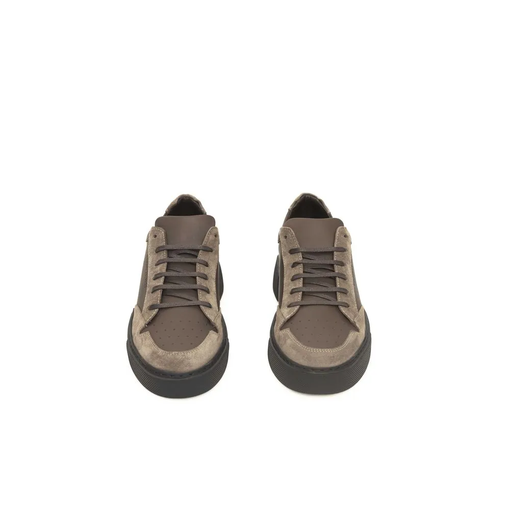 Beige Cowhide Men Sneaker