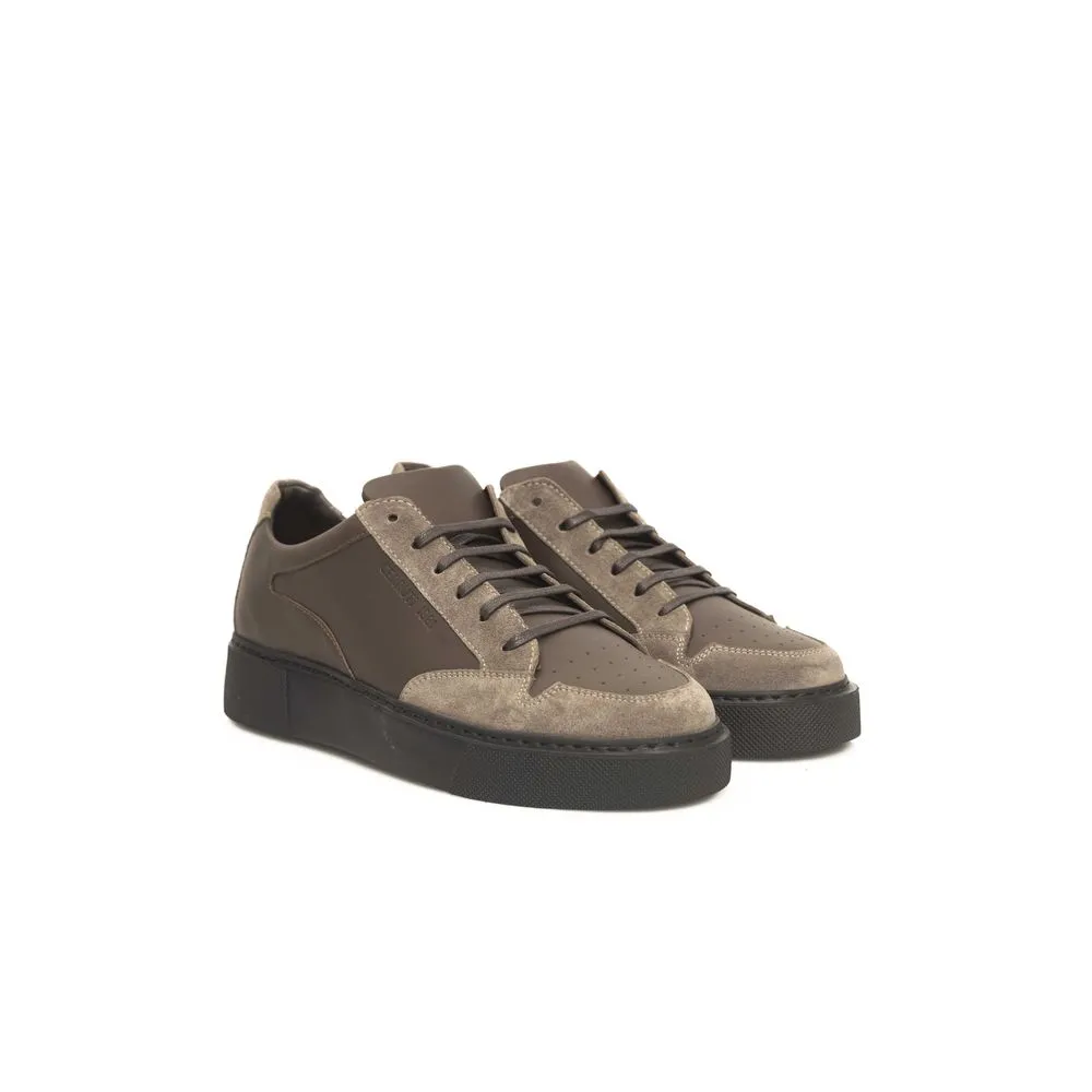 Beige Cowhide Men Sneaker