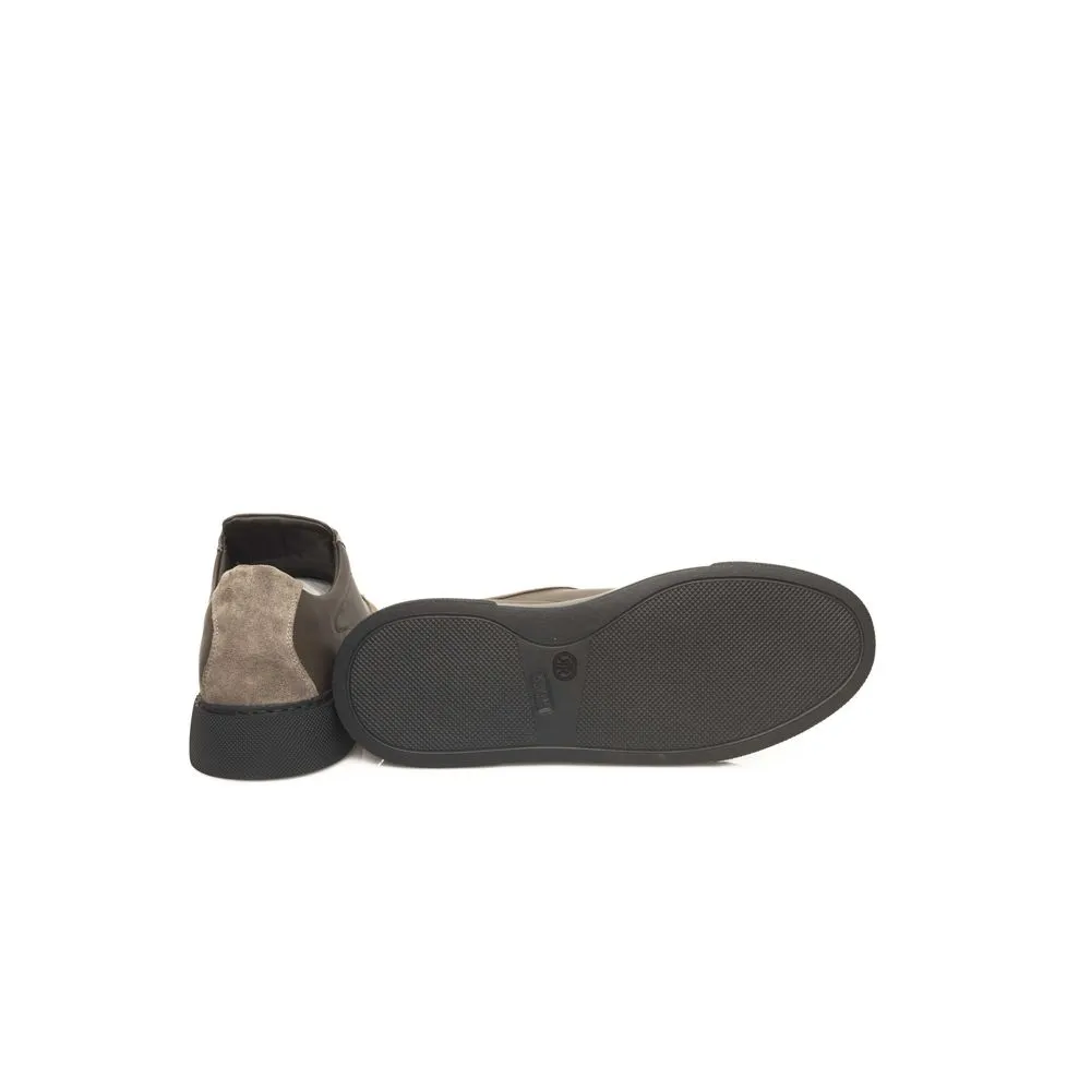 Beige Cowhide Men Sneaker