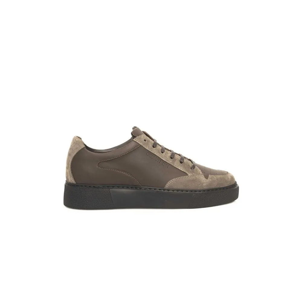 Beige Cowhide Men Sneaker