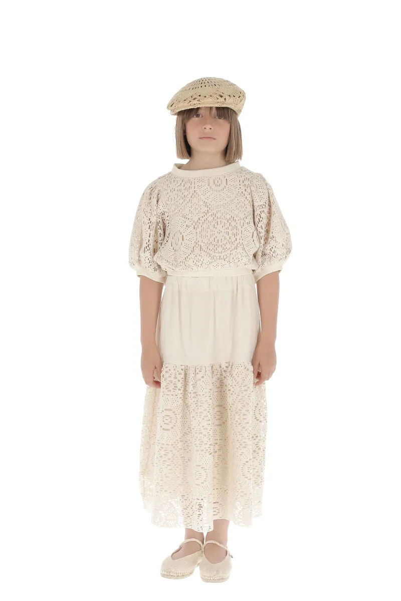 Belle Chiara Openwork Crochet Skirt