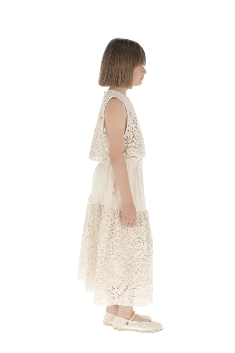 Belle Chiara Openwork Crochet Skirt
