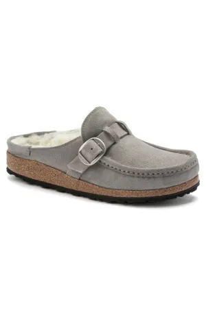 Birkenstock Buckley Shearling Narrow Width in Stone Coin