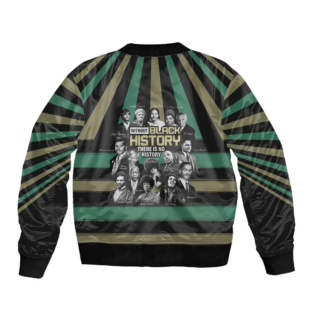 Black History Month Sleeve Zip Bomber Jacket Civil Rights Leaders DT04