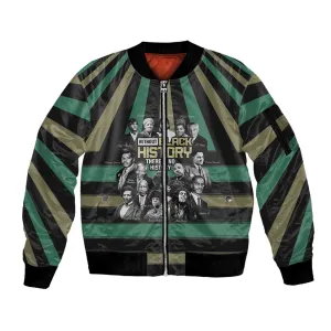 Black History Month Sleeve Zip Bomber Jacket Civil Rights Leaders DT04