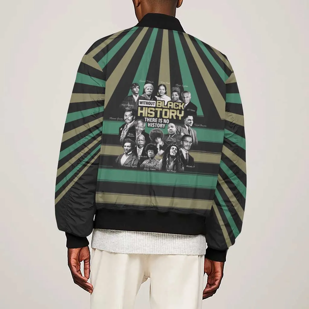 Black History Month Sleeve Zip Bomber Jacket Civil Rights Leaders DT04