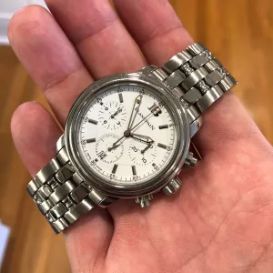 Blancpain Stainless Steel 2185 Automatic 38mm Chronograph White Wristwatch
