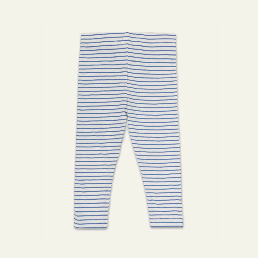 Blue Stripe Print Leggings