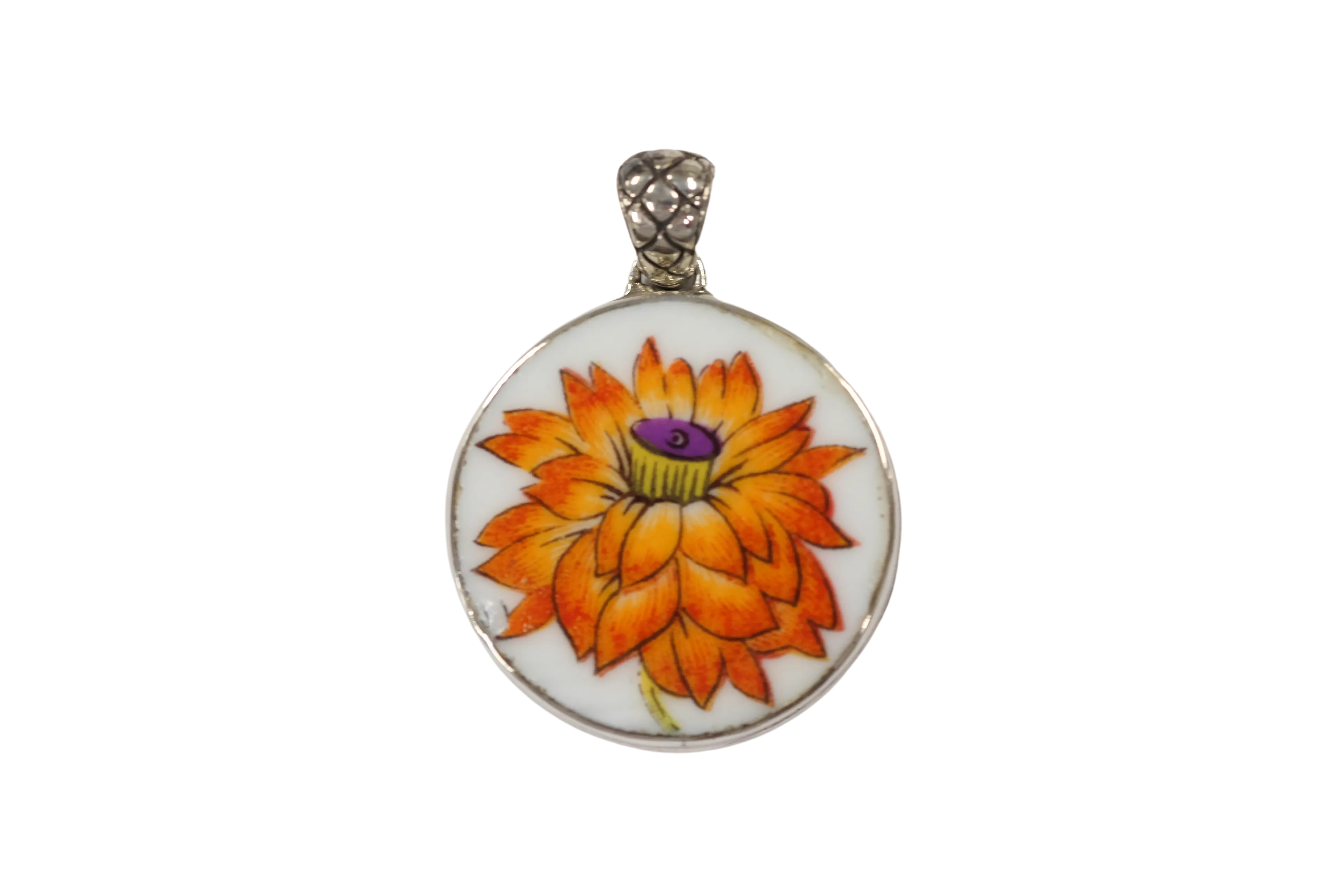 Bold orange round pendant