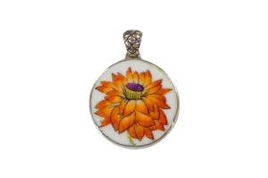 Bold orange round pendant