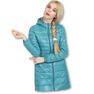 Brand Ladies Long Spring Autumn Overcoat Women Ultra Light 90% White Duck Down Coat With Bag ladies' Jackets